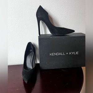 Kendall + Kylie black suede heels. Worn once! Size 7.5 US